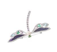 OATIPHO Broche Libellule Cristal et Pierre Brillante Épingle à Revers pour Vêtements et Foulards Broche Animalière pour Femmes