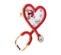 OATIPHO Broche Stéthoscope avec Design Cœur Rouge Épingle de Mode pour Vêtements et Sacs à Accessoire Chic et Confortable