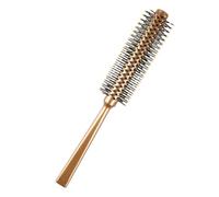 OATIPHO Brosse à Cheveux Ronde pour Brushing Taille Compacte Brosse Séchoir Cheveux Portable Femmes Usage Voyage Picots Lisses Bois Naturel Couleur Marron Foncé