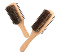 OATIPHO Brosses à Cheveux et Barbe Double Face 2 Pièces Grosse et Petite Tailles Poils de Sanglier pour Hommes Soins Visage Coiffage Barbe Cheveux Fins
