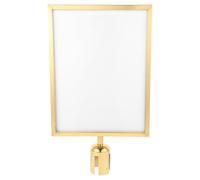 OATIPHO Cadre Porte-Panneau Portrait A3 en Acier Inoxydable Doré Petit Porte-Panneau sur Poteau à Sangle Rétractable Support pour Gestion des Foules pour Événements et Files d'Attente