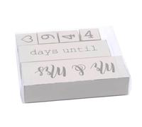 OATIPHO Calendrier de Compte à Rebours en Bois 4x4x4 Cm Soi-même pour Mariage Décoration de Bureau Beige Activité Manuelle Ludique en Blocs de Construction Naturel