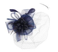 OATIPHO Chapeau Barrette Plume Sarcelle Chapeau De Thé Pour Les Femmes Cloche Femme Future Mariée Bandeau De Mariée Robe Bandeau Turban Casquette Dames x Rose Navy Maille