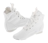 OATIPHO Chaussures de Danse Jazz Montantes Toile Blanche pour Garçon Fille et Femmes Semelle Fendue Respirante Soutien Cheville pour Ballet et Yoga