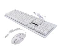 OATIPHO Clavier USB Filaire Mécanique Lumineux Modèle Blanc Souris de Jeu Ergonomique Kit Clavier et Souris D’Ordinateur pour Gamers Bureau et Gaming