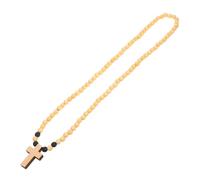 OATIPHO Collier Bois Avec Croix Pour Hommes Chapelet Perles Accessoire De Mode Unique Pour Chrétiens