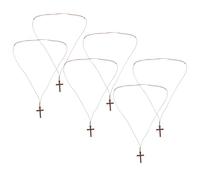 OATIPHO Collier Croix en Bois Lot de 6, Pendentif Crucifix Léger pour Hommes et Femmes, Bijoux Religieux Chrétiens Verset Biblique, Accessoire Polyvalent pour Prière et Présent de Fête