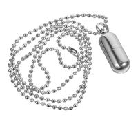 OATIPHO Collier Pendentif Pilulier Capsule en Acier Inoxydable Ouvrable Chaîne à Billes 55 CM pour Homme Usage Pilules ou Fleurs Séchées