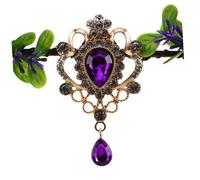 OATIPHO Couronne de Fée Violette V Shape avec Chaîne Goutte Eau Diadème Floral pour Mariée Photographie et Fêtes