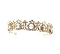 OATIPHO Couronne de Mariage Rétro Cristal Diadème Ajouté avec Design pour Mariée Accessoire de Cheveux Élégant pour et Fêtes Doré