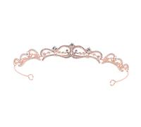 OATIPHO Couronne de Mariage Rhinestones Tiara pour Mariée et Demoiselle Accessoire de Fête et Anniversaire Modèle Rose Doré
