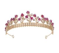 OATIPHO couronne de roses tiare bandeau de diadème casque or ancien couronnes de fleurs pour femmes accessoires de demoiselle d'honneur diadème pour les femmes bandeau bijoux strass