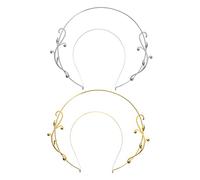 OATIPHO Diadème DIY en pour Cheveux Lot de 2 Coiffe Vierge Antique Serrage-Tête Halo Accessoire de Mariage pour Filles Décoration de Cheveux Confortable et Sûre
