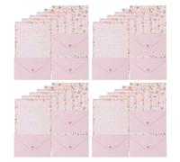 OATIPHO Ensemble 4 Pièces Papier à Lettres Décoratif A5 12 Feuilles et 6 Enveloppes Motifs Fleurs et Animaux Papier Épais Multi-Usages pour Correspondance Messages et Créations