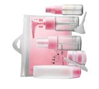 OATIPHO Ensemble 9 Flacons de Voyage Transparents Pet 50ml Pulvérisateur Portable Rose pour Lotion Shampoing Soins Personnels Usage Quotidien Voyage
