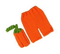 OATIPHO Ensemble Costume Photo -Né 3-4 Mois Fait Main Crochet Orange Tenue Bébé Tricotée Douce Bonnet Coupe-Vent Accessoires pour Séance Photo Halloween et Présent Bébé