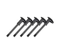 OATIPHO Ensemble de 5 Pieds à Coulisse en Plastique 150 Mm, Jauge Coulissante Pratique Double Échelle, Outil de Mesure Précis pour Intérieur, Extérieur et Profondeur, Règle de Poche Noire