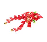 OATIPHO Epingle Cheveux Fleurie Éventail Pompon Hanfu Cosplay Accessoire Coiffure Fille Tissu Côté Fait Main Ornement Cheveux Pince