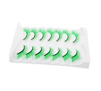 OATIPHO Faux Cils Verts 7 Paires Denses Et Fournis Théâtre Fête Saint-patrick Femme Maquillage Soirée Cosplay