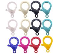 OATIPHO Fermoirs Mousquetons en Plastique Coloré, Lot de 40 Pièces pour Fabrication de Bijoux, Fermoirs à Griffes Polyvalents, Accessoires pour Porte-clés et Loisirs Style Style Aléatoire