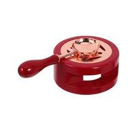 OATIPHO Four à Cire Fondue avec Cuillère Rose Doré Fondoir à Cire Rouge avec Manche en Bois Kit pour Sceaux d'Enveloppe Vintage pour Invitations et Lettres