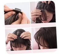 OATIPHO Fringue à Clip Frontale Frange Aérienne Pour Femme Extension Cheveux Foncé Accessoire Coiffure Quotidien