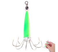 OATIPHO Hameçon Phosphorescent pour Calmars Crochet Barbelé en Fer, Leurre de Pêche Lumineux pour Rivières et Lacs, Accessoire pour Passionnés de Pêche