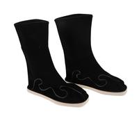 OATIPHO Hanfu Chinoises Traditionnelles PU Noir Chaussures Antidérapantes pour Cosplay Kung Fu Tai Chi et Performances Culturelles