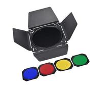 OATIPHO Kit d'Accessoires pour Lampe Flash Photographie 18 CM Barrière Lumineuse à Quatre Feuilles Déflecteur de Lumière Filtre Coloré et Nid d'abeille pour Contrôle Précis de