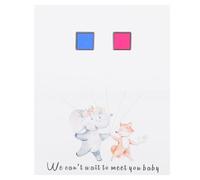 OATIPHO Kit de Décoration Gender Reveal Arbre à Empreintes Digitales Panneau de Révélation 1 Affiche Format A3 2 Encriers Bleu et Rose 1 Feuille de Gommettes pour Fête Prénatale