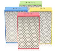 OATIPHO Kit de Polissage Diamant Manuel 4 Pièces 90X55 MM Tampons de Polissage pour Marbre Granit Béton et Verre Disques Multifonctions pour Ébavurage et Finition Précise