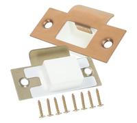 OATIPHO Kit de Renfort de Porte d'Entrée 2 Jeux de Gâches en Acier Inoxydable Plaques de Recouvrement Pêne Dormant Finition Rose Doré Incluant Boîtes de Fixation et Vis pour Portes