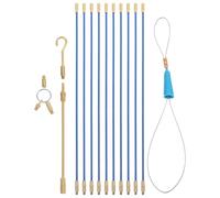 OATIPHO Kit de Tirage de Câbles Électrique 33 CM 10 Tiges en Fibre de Verre Transparent Tire-Fil Flexible pour Passage Mural Outil Professionnel pour Électriciens et Installation