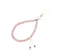 OATIPHO Lanière Décorative Multifonction pour Téléphone Portable Femmes, Cordon Antidérapant en Cristal de Quartz Rose Naturel, Style Élégant, Taille Moyenne, Accessoire Bijou, Couleur