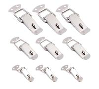 OATIPHO Loquet à Bascule à Ressort en Fer avec Anneau de Verrouillage Kit 9 Pièces Clip de Serrage Robuste pour Coffres Boîtes à Outils et Malles Fixation Ferme et Solide