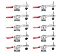 OATIPHO Lot de 10 Pinces à Bascule Rapides en Métal Zingué Serrage Horizontal Tête Caoutchouc Réglable Outil Manuel pour Assemblage Travail du Bois et Soudage Usage Industriel et