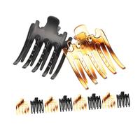 OATIPHO Lot De 10 Pinces à Cheveux Cinq Dents Grandes, Résine Solide, Couleurs Noir Et Écaille, Maintien Confortable, Pour Femmes Et Jeunes Filles, Usage Quotidien Et Occasions Diverses
