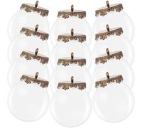 OATIPHO Lot de 10 Sets de Pendentifs à Breloques DIY en Verre Clair Creux, Globes de 25 Mm de Diamètre avec Ouverture de 15 Mm, Supports Couleur Antique pour Création de Bijoux, Bracelets