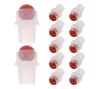 OATIPHO Lot de 12 Embouts de Rechange en Pierre Naturelle Rouge pour Flacons Roll-on D’aromathérapie, Accessoires Compatibles pour Huiles Essentielles, Dosage Précis et Utilisation