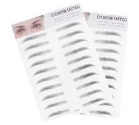 OATIPHO Lot de 2 Autocollants de Transfert de Sourcils Réalistes Effet Relief Noirs, Sourcils Artificiels Temporaires, Facile à Appliquer, pour Hommes et Femmes, Maquillage Rapide et Naturel