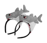 OATIPHO Lot de 2 Bandeaux Requin Gris Doux pour Maquillage et Spa, Accessoires pour Cheveux de Filles, Serrage-têtes Animaux Marins Confortables, pour Cosplay, Fêtes à Thème