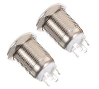 OATIPHO Lot de 2 Boutons de Sonnette Lumineux Blancs à Montage sur Panneau Diamètre 12 MM Bouton-Poussoir à Réarmement Automatique Éclairage LED Blanc Accessoire pour Porte d'Entrée