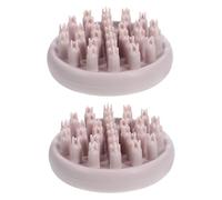 OATIPHO Lot de 2 brosses de shampooing pour cuir chevelu en silicone pour le psoriasis, gel de silice, rose