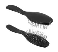 OATIPHO Lot de 2 Brosses pour Perruques Noires Peigne Métallique Antistatique avec Dents en Acier pour Cheveux Synthétiques et Extensions Brosse à Cheveux Rembourrée Massage Cuir Chevelu