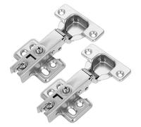 OATIPHO Lot de 2 Charnières Invisibles à Fermeture Amortie Acier Laminé à Froid Bras Droit Full Overlay Charnières pour Portes de Placard Silencieuses Adaptées pour Armoires et