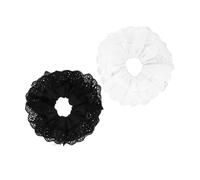 OATIPHO Lot de 2 Chouchous Surdimensionnés en Dentelle Accessoires Élégants pour Cheveux Élastiques pour Design Double Couche et Confortable