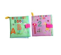 OATIPHO Lot de 2 Livres en Tissu Éducatifs pour Nourrisson Lavables en Machine Chiffres et Lettres Légers et Résistants pour Éveil Sensoriel et Apprentissage Précoce