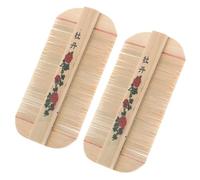 OATIPHO Lot De 2 Peignes À Grille En Bambou Pour Massage Du Cuir Chevelu Pour Éliminer Les Pellicules Peigne Anti-Pelliculaire Peigne Pour Psoriasis Du Cuir Chevelu Peigne À Dents
