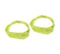 OATIPHO Lot De 2 Serrage-têtes Élastiques Avec Bouton, Taille Unique, Respirants Et Absorbants, Fitness Yoga, Bandeaux De Course Vert Fluo, Protection Des Oreilles Et Maintien Des Cheveux