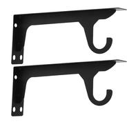 OATIPHO Lot de 2 sets de Supports d'Étagère Flottants Robustes 12 Pouces Noirs avec Crochets Supports Invisibles Renforcés Cuisine Salle de Bain et Bureau Capacité Lourde et Fixation